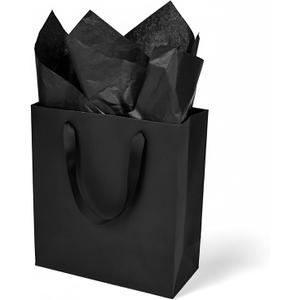 Papertide Thoughtful Large Gift Bag  3 Pack 104.511 Inch Black Bags with Tissue, Reusable & Extra Sturdy for Clothing, Shoes, Wine & Bulk Gifting