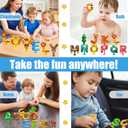 Mold Free Suction Bath Toys for Kids 26PCS, Bathtub Silicone ABC Alphabet Educational Montessori Sensory Toys for Baby/Toddlers, No Hole Animal & Letters Learning Toy with Storage Net for Autism/ADHD