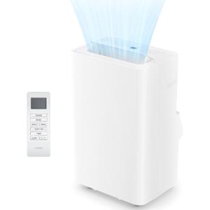 Candy 14,000 BTU Portable Air Conditioner for Rooms up to 700 Sq.Ft,3-in-1 Cooling/Dehumidifier/Fan AC Unit 3 Speed,Auto Swing,Remote Control,Window Kit Included,White