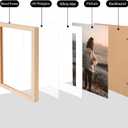 KINLINK 16x16 Picture Frame, White Oak Square Solid Wood Frames for Pictures 12x12 with Mat or 16x16 without Mat, Wall Display Photo Frames White Oak 4 Pack