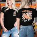 Halloween Party Shirt Woman Magical Halloween Shirts Boo Tshirt Pumpkin Print Tees Casual Vacation Short Sleeve Tops (Black, XXL)