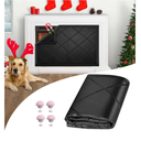 Magnetic Fireplace Draft Cover, Fireplace Blocker Blanket for Heat Loss, Indoor Fire Place Draft Stopper with 12 Magnets for Iron Frame, Blanket for Insulation Black 36" W x 36" H