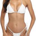 SHERRYLO Thong Bikini Swimsuit for Women Brazilian Bottom Triangle Bikinis Top Bathing Suit Small