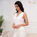 JASGOOD Womens Knitted Sweater Vest Top Trendy Sleeveless V Neck Tank Top (White, S)