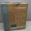 Sweetcrispy Bar Stools Set of 4, 24 Inch Counter Height Stools, PU Leather Upholstered Bar Chairs with Footrest, Modern Bar Stools for Kitchen Island, Dining, Living Room, Black