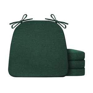 Chair Cushions for Dining Chairs Set of 4, Non Slip Kitchen Chair Pads, 17" x 16" x 2", Indoor Dining Chair Cushions with Ties, D-Shaped Seat Cushions for Kitchen Chairs, Dark Green