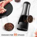MOVNO 2 in 1 Electric Salt and Pepper Grinder Set (Battery Powered), Automatic Salt and Pepper Grinder, One-Handed Operation, Adjustable Ceramic Grinder with LED Light
