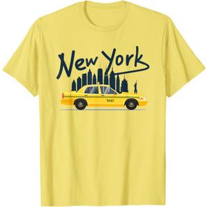 NYC New York Yellow Cab Taxi Gift Souvenir Tee Men Women T-Shirts Sizes XS, S, M, L, 4 Ct