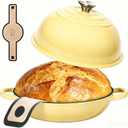 6QT Enameled Cast Iron Yellow Dutch Oven For Sourdough Bread Baking