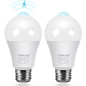 Motion Sensor Light Bulbs, 13W (100Watt Equivalent), Motion Activated Dusk to Dawn Security LED Bulb, 5000K Daylight, Energy-Efficient, for Indoor and Outdoor Lighting, Porch, Stairs, Hallway 2Pack