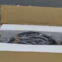 Farmhouse Ceiling Light, 2-Light Round Flush Mount Ceiling Light with Wood and Metal Frame, Black Rustic Light Fixture for Hallway, Entryway, Bedroom, Kitchen