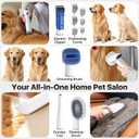 buenkee Dog Grooming Kit with Vacuum, 15000Pa Pet Hair Clipper and Shedding Brush, 50dB Low Noise, 2L Capacity, White