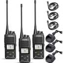 SAMCOM FPCN10A Two-Way Radios Long Range, 3000mAh Rechargeable Long Standby Walkie Talkies for Adults, Programmed Commercial Handheld UHF 2 Way Radios with Earpiece, Group Talk Dual PTT, 3 Pcs