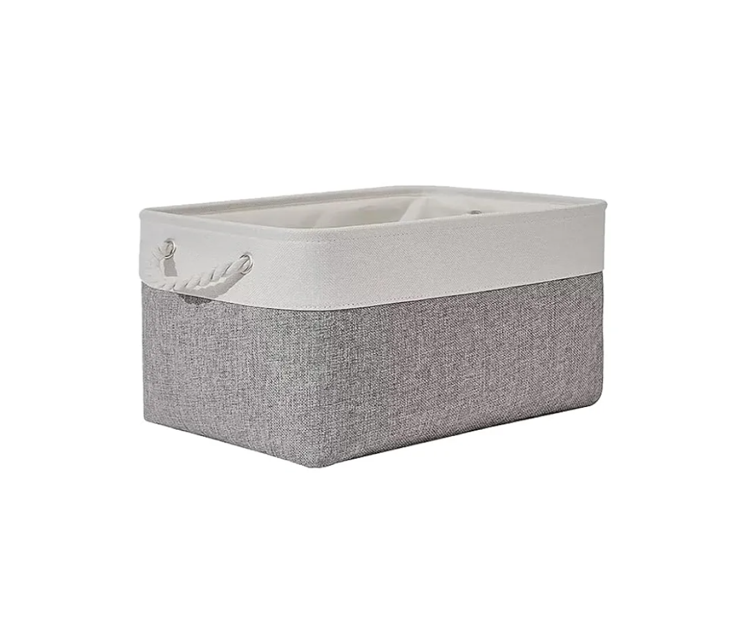 Large Toy Storage Box with Lid, Sturdy Toys Storage Chest Bin Organizer Basket with Dividers for Kids, Boys, Girls, Nursery, Closet, Bedroom, Playroom 25"x13" x16" (Grey and White)