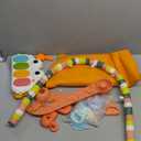 dearlomum Baby Play Mat Baby Gym, Piano Tummy Time Activity Gym Mat with 5 Infant Learning Sensory Toys, Music and Lights Boy & Girl Gifts for Newborn 0 to 3 6 9 12 Months(Orange)