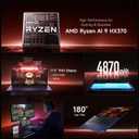 NIMO 17.3" Copilot+ AI Laptop, AMD Ryzen AI 9 HX 370 (Up to 5.1GHz), 32GB DDR5 RAM 1TB SSD, Radeon 890M, 144Hz FHD Display, 100W PD, USB 4.0, Fingerprint