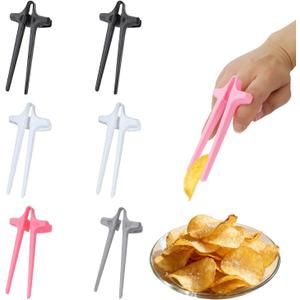 6 PCS Finger Chopsticks for Snacking - Snack Grabber & Chip Helper Tool Cute Wheat Straw Office Snack Chopsticks, Comfortable Grip for Clean Hands During Gaming