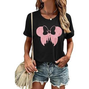 Magical Shirts Women Girls Family Vacation Matching Shirt Magic Kingdom T-Shirt Mommy and Me Trip Short Sleeve Tops Large