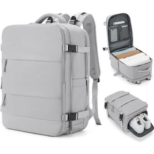 Coowoz Travel Backpack Carry On for Women Man Gym Backpacks with Laptop Compartment Mochila de Viaje Teacher Personal Item Backpack Airplane Accessories Must Haves Grey Small