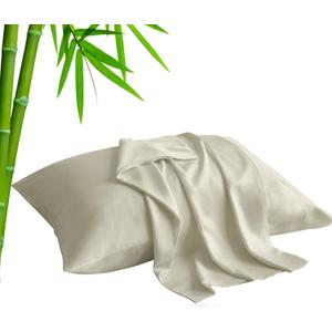 BEDELITE King Size Pillow Cases Set of 2, Rayon Derived from Bamboo, Cooling Pillow Cases for Hot Sleepers & Night Sweats, Breathable and Silky Soft Envelope Pillowcases(Linen, 20"x36")