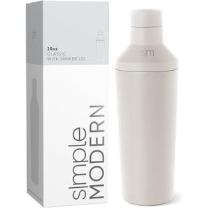 Simple Modern Cocktail Shaker Set with Jigger Lid | Stainless Steel Boston Shaker Insulated Martini Mixer for Mocktails | Gifts for Men Women Him Her | Classic Collection | 20oz | Almond Birch (-Almond Birch (Matte Powder Coating))