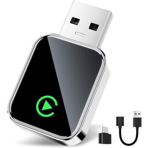 Wireless CarPlay Adapter for iPhone [2025 Upgraded], Plug & Play, Mini Size, Converts Wired to Wireless Apple CarPlay,No Delay Carplay Dongle for Apple iOS 10+/Android 11+ and Above
