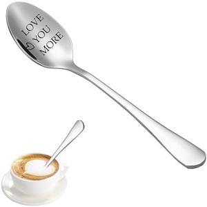 Set of 2 Pack, Love You More Spoon for Couples,Anniversary Birthday Valentine's Day, Coffee Lovers - Suitable Gift for Men, Women, Sisters, Him, Her, and Wedding Gifts