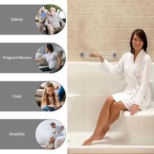 16 Inch Shower Grab Bar Satin Brushed Nickel, ZUEXT Stainless Steel Safety Grab Bar Handle, Bathroom Balance Bar, Safety Hand Rail Support  Handicap, Elderly, Injury, Senior Assist Bath Handle