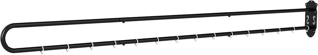 tonchean Partition Curtain Rod 6.56FT U-Shape Room Divider without Curtains Metal Support Wall Mounted Privacy Partition Rod with Flat Hook Inherent for Fitting Room Beauty Salon Spa Bedroom Hospital