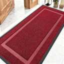 OLANLY Front Door Mat Indoor Outdoor Entrance, Waterproof All-Season, All-Weather Doormat, Sturdy Natural Rubber, Fade Resistant, Low Profile, Easy Clean Patio Porch Entryway Mat, 59x23, Wine Red