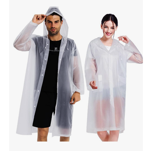 Rain Coats (2 Pack) - Reusable EVA Rain Ponchos for Adults Rain Jackets Raincoats for Men Women One Size