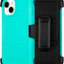 for Defender iPhone 15 Case with Clip,for Holster iPhone 15 Case with Kickstand,for Heavy Duty iPhone15 Phone Cases Rugged,2 Layers of Sturdy for Phone Cases iPhone15Case Protective (Turquoise)