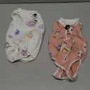 ANWA 2 Pack Cat Recovery Suit - Breathable Cat Onesie for Cats After Surgery Female, Kitten Surgery Recovery Suit Female Abdominal Wounds (Small, Alpaca + Candy)