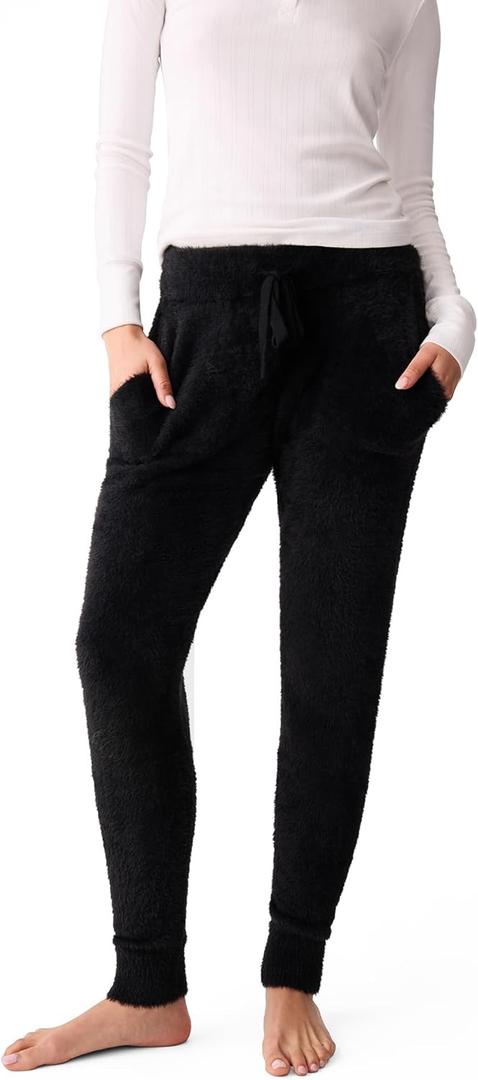 PJ Salvage Women's Cozy and Chic Banded Sleep Pant (Large, Black)