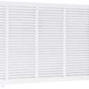 EZ-FLO 30 x 14 Inch (Duct Opening) Return Air Vent Cover for Wall or Ceiling, Solid Steel Return Air Grille, HVAC Vent Cover, White, 61650