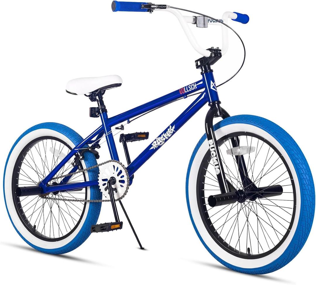 vollsch Freestyle BMX Bikes 20 Inch Kids Bicycle for 8-15 Years Old Teens, Boys, Girls, Beginner-Lever Riders, Blue