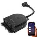 TESSAN Outdoor Smart Plug Waterproof, 2.4GHz WiFi Only, WiFi Smart Outlet with 3 Individual Sockets Compatible with Alexa and Google Home, Remote Control and Timer Function (Frosted Black)