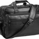 Seyfocnia Leather Laptop Bag, Men's 15.6 Inche 17.3 Inche Messenger Briefcase Business Satchel Computer Handbag Shoulder Bag