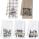 R HORSE 5Pcs Funny Kitchen Dish Towel Set Absorbent Quick Dry Cloth Dish Tea Towels Reusable Bar Hand Dishcloths Decor for Bathroom Kitchen Home Supplies