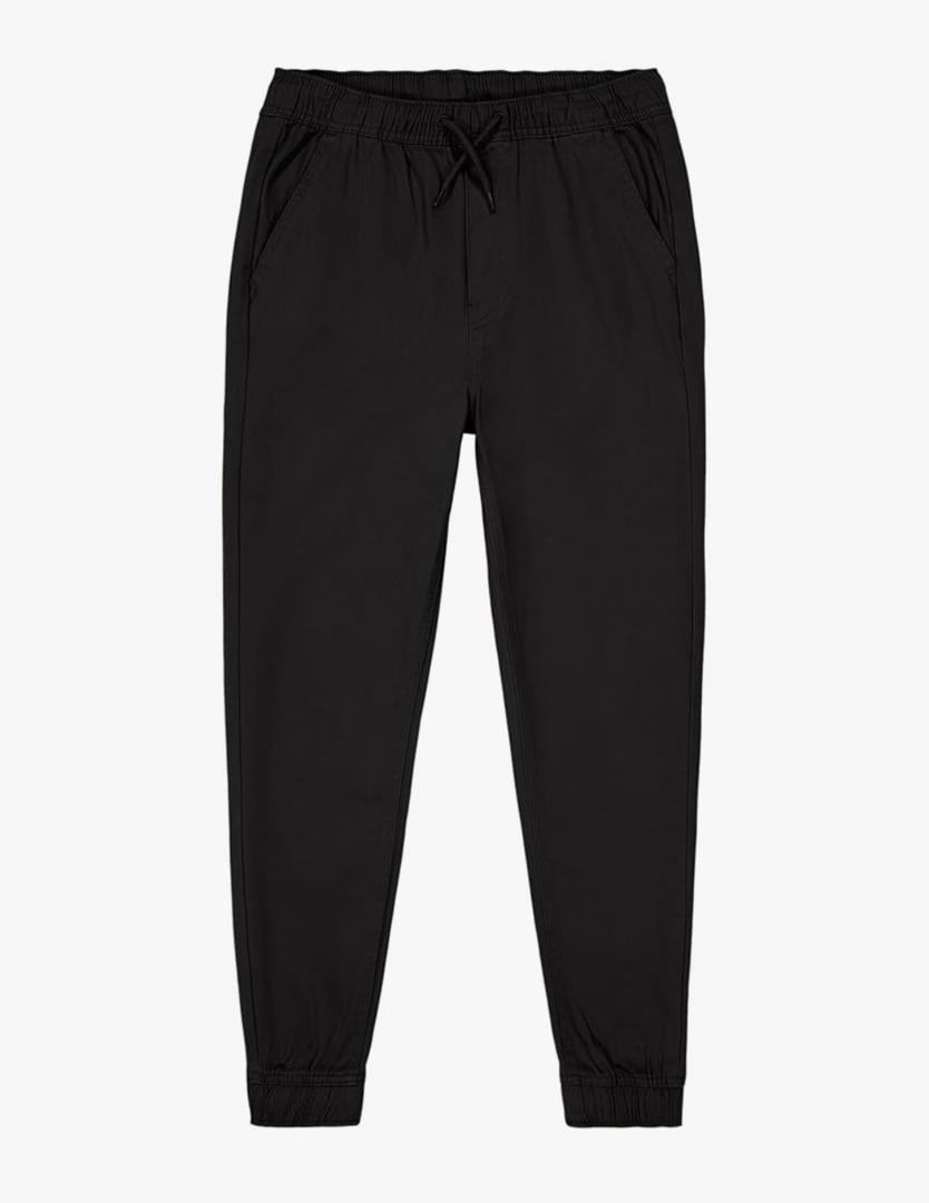 Nautica Boys' School Uniform Jogger Pants, Elastic Waistband with Drawstring Closure, Stretch Twill Fabric S