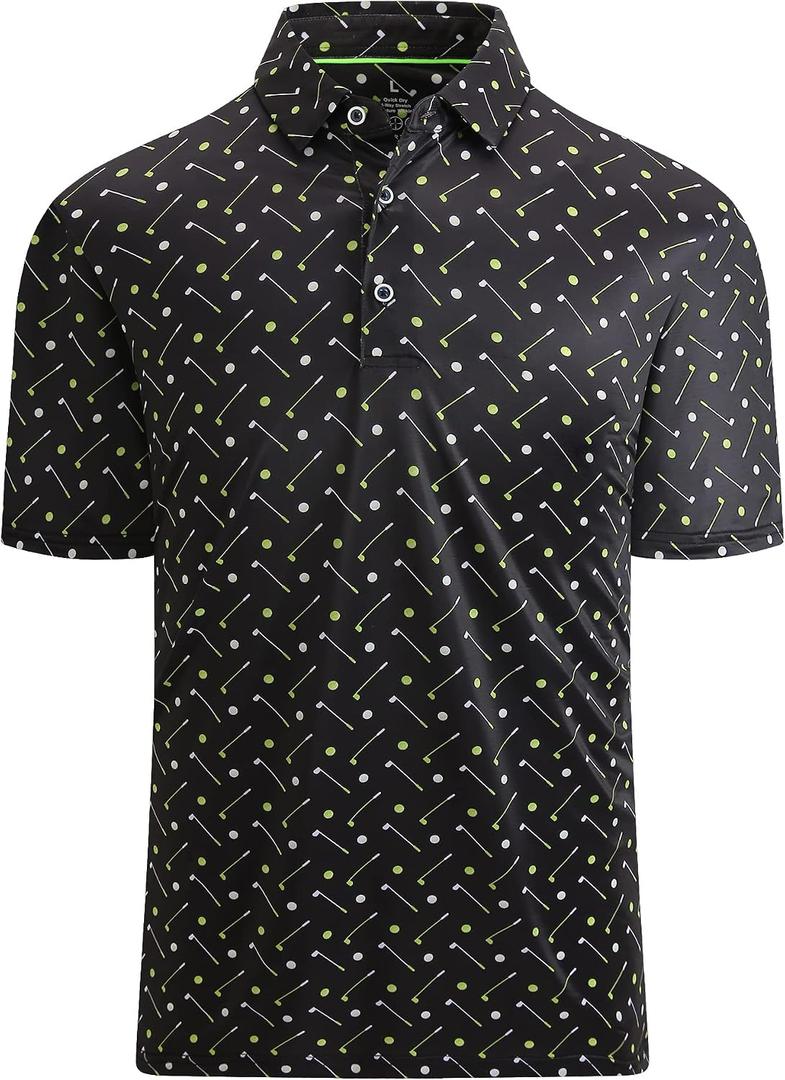 Mens Golf Shirts Short Sleeve Moisture Wicking Dry Fit Performance Athletic Polo Shirt (XL)