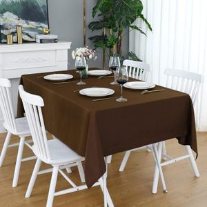 Brown Rectangle Tablecloth, 52 x 70 Inch Waterproof Table Cloth | Wrinkle Free Polyester Table Cloths, Spillproof Heavy Duty and Washable Table Cover for Party