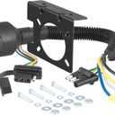 CURT 57672 Dual-Output 4-Way Flat Vehicle-Side to 7-Way RV Blade Trailer Wiring Adapter