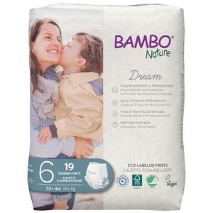 Bambo Nature Hypoallergenic Training Pants, Eco-Labeled Training Pants, Totally Chlorine-Free - Size 6 (19 Count) 5 pack