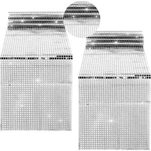 2 Pcs Glitter Disco Table Runner 12x71 Inch Disco Table Cloth Sequin Table Runners Disco Party Decorations Silver White Party Decorations for Disco Theme Parties Birthday Parties Table Cover