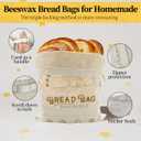 2pack Reusable Beeswax Bread Bags Home-Baked Food Storage for Sourdough BagZippers Sticker Rotating buckle Seals Triple Protect Cotton Beeswax Food Bag. Bread Bags for Homemade Loaf Sourdough