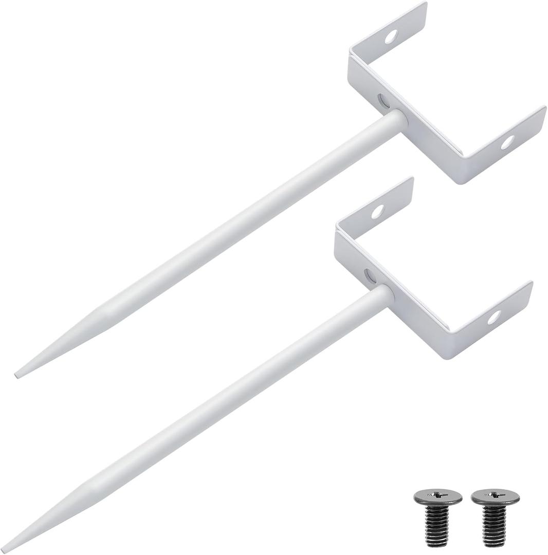 Downspout Bracket white - Adjustable size, heavy-duty galvanized iron with environmentally friendly coating, rust-resistant anchors for pipe support, easy to install (white, 4-piece set)