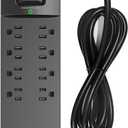 Power Strip - Addtam Surge Protector with 10 Outlets and 4 USB Ports, 6 Feet Extension Cord with Flat Plug, 2700 Joules, ETL Listed, Black