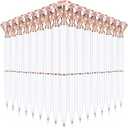 Yahenda 50 Pcs Christmas Gifts Diamond Pens Bridal Shower Ballpoint Pen Bulk Black Ink Bling Crystal Metal Bling with Diamond on Top for Women Bridesmaid Wedding Office School(White)
