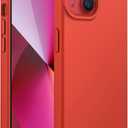 JETech Silicone Case for iPhone 13 6.1-Inch, Silky-Soft Touch Full-Body Protective Phone Case, Shockproof Cover with Microfiber Lining (Orange Red)